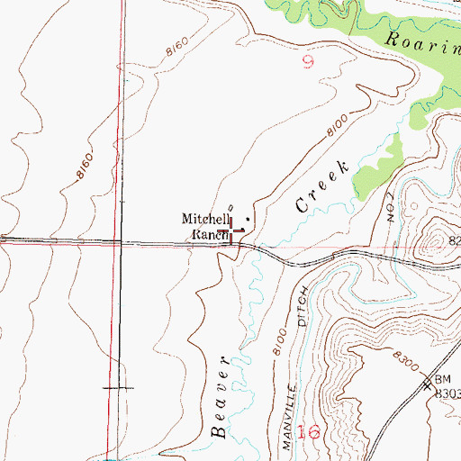 Topographic Map of Mitchell Ranch, CO