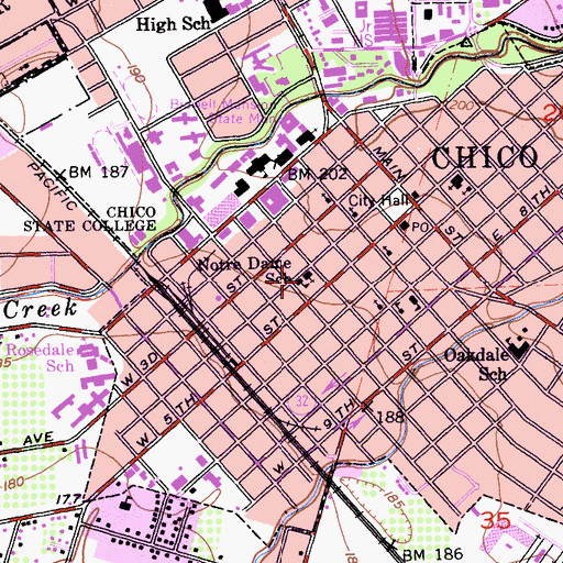 Topographic Map of Saint John the Baptist Roman Catholic Church, CA