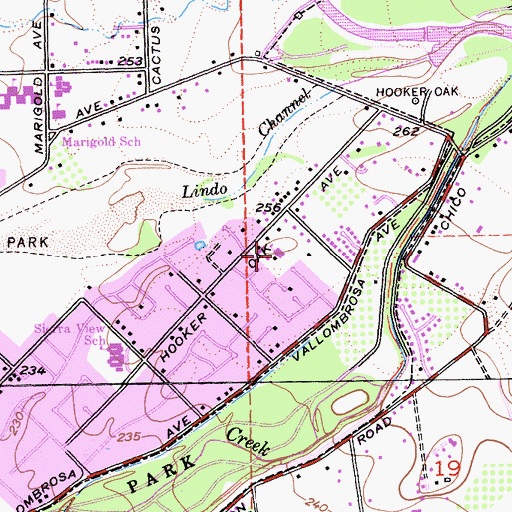 Topographic Map of Seventh Day Adventist School, CA