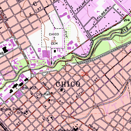 Topographic Map of The Neighborhood Church, CA
