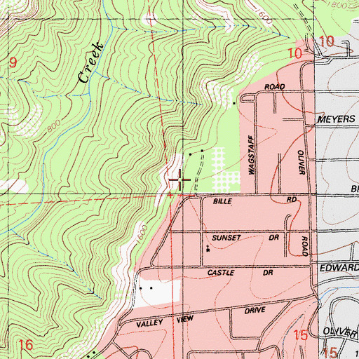 Topographic Map of Bille Park, CA