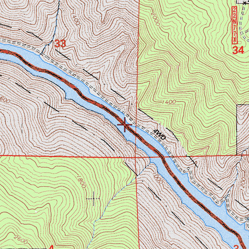 Topographic Map of Blinzing (historical), CA
