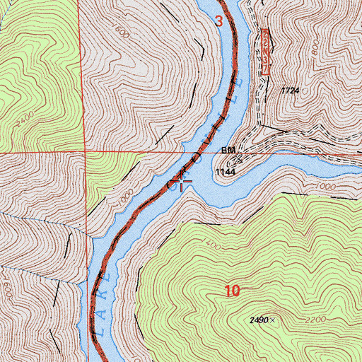 Topographic Map of Brush (historical), CA