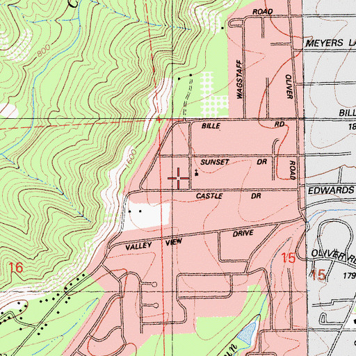 Topographic Map of Christian Center, CA