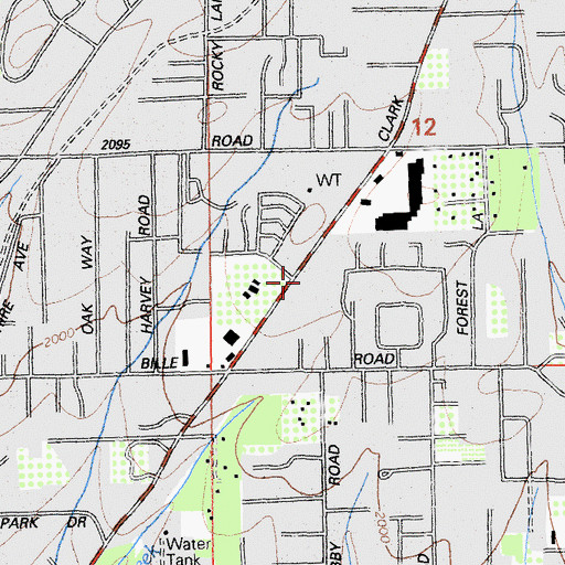 Topographic Map of First Baptist Church, CA