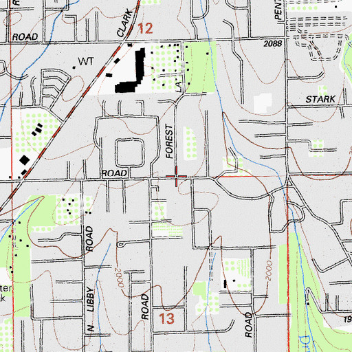 Topographic Map of Foursquare Gospel Church, CA