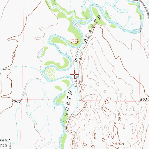 Topographic Map of Ellen Ditch, CO