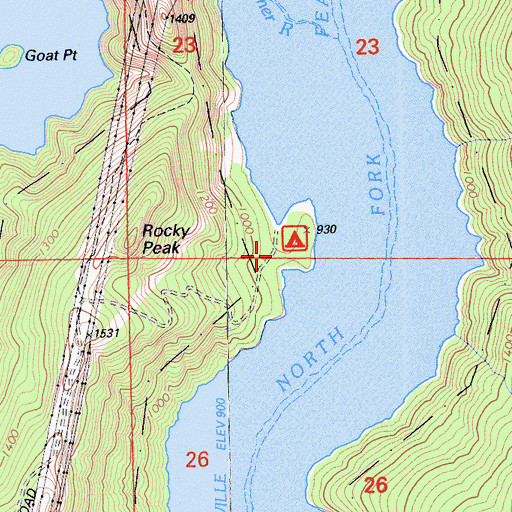 Topographic Map of Goat Ranch Recreation Area, CA