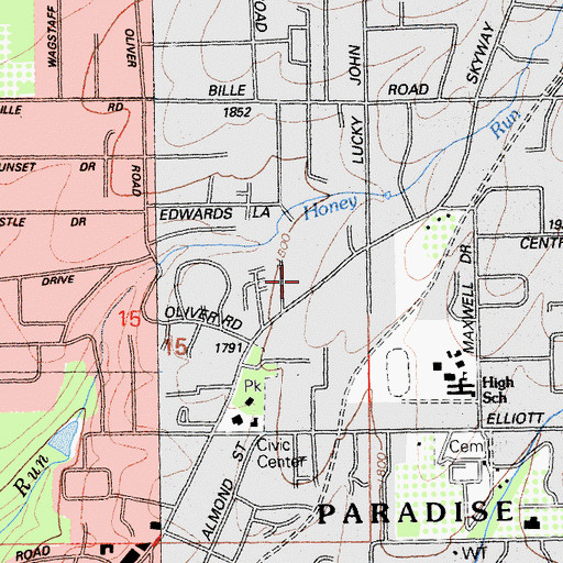 Topographic Map of I Am Temple, CA