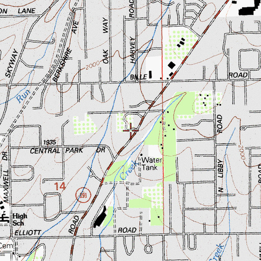 Topographic Map of Jubilee on the Ridge Church, CA