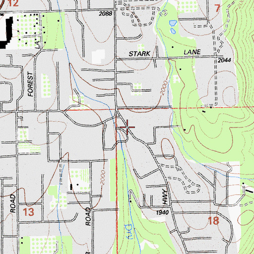 Topographic Map of Our Savior Lutheran Church, CA