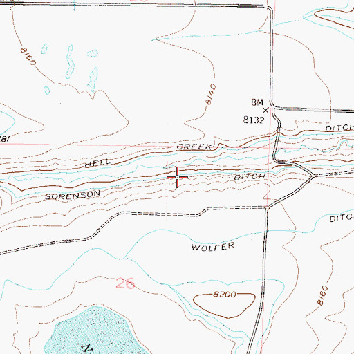 Topographic Map of Sorenson Ditch, CO
