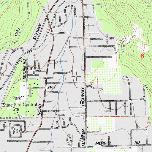 Topographic Map of Paradise Ridge Southern Baptist Church, CA