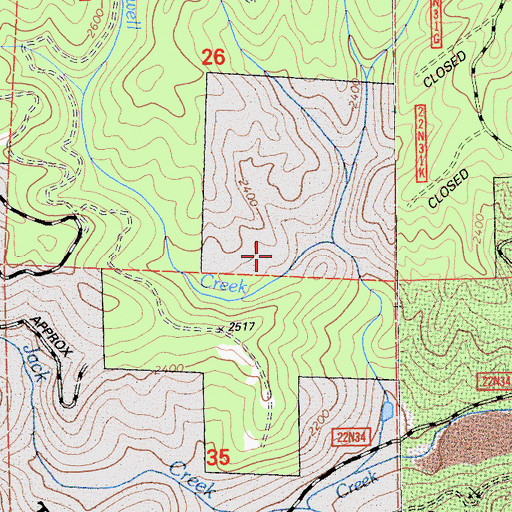 Topographic Map of Rose Ranch (historical), CA
