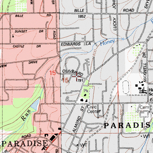 Topographic Map of Saint Nicholas Episcopal Church, CA