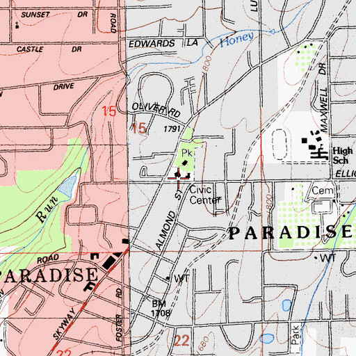 Topographic Map of Saint Thomas More Catholic Church, CA