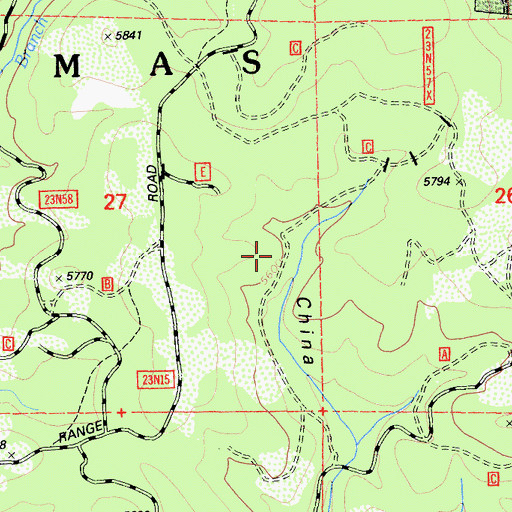 Topographic Map of China Gulch (historical), CA