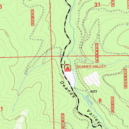 Topographic Map of Dean Valley Reservoir (historical), CA