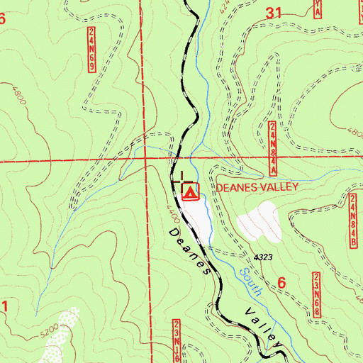 Topographic Map of Dean Valley Reservoir (historical), CA