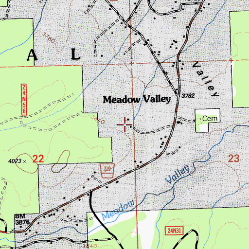 Topographic Map of Grub Flat, CA