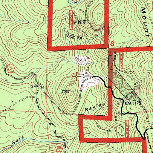 Topographic Map of Mount Hope House (historical), CA