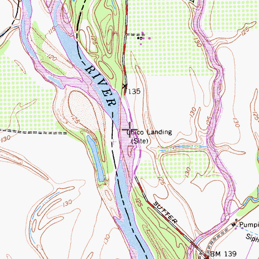 Topographic Map of Big Chico Creek Day Use Area, CA