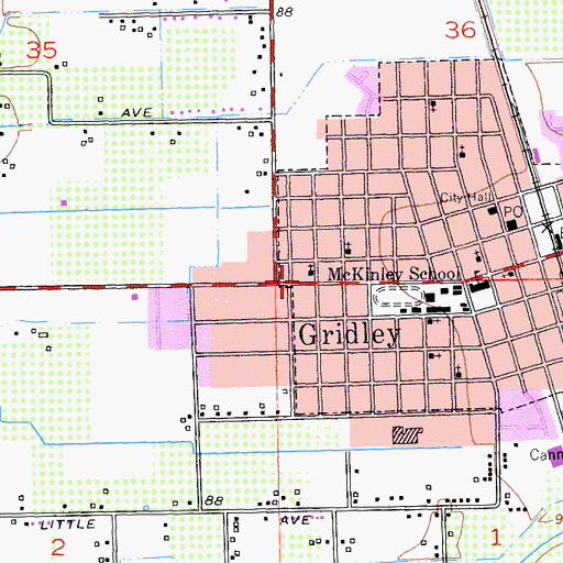 Topographic Map of Calvary Baptist Church, CA