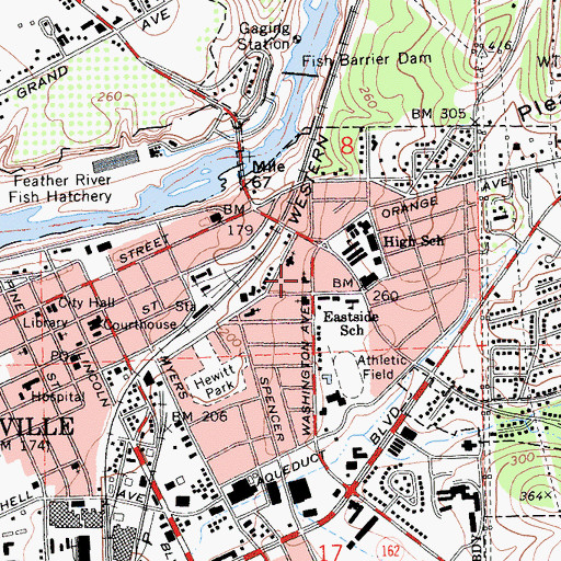 Topographic Map of Church of the Nazarene, CA