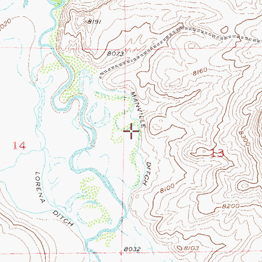 Topographic Map of Manville Ditch, CO