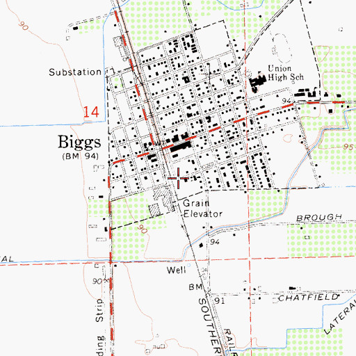 Topographic Map of First Baptist Church, CA