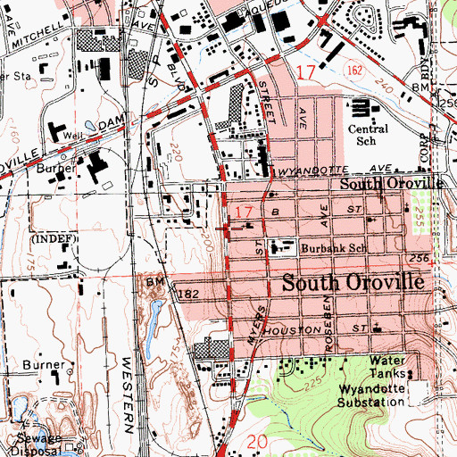 Topographic Map of First Christian Church, CA