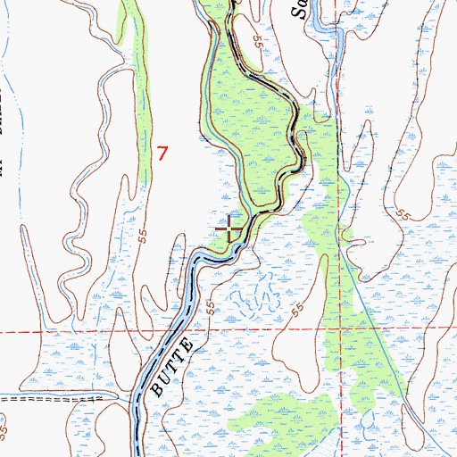 Topographic Map of French Crossing, CA