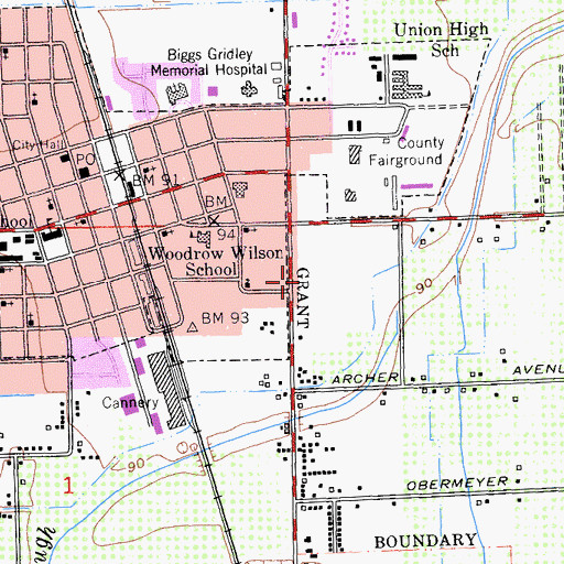 Topographic Map of Heritage Oak Shopping Center, CA