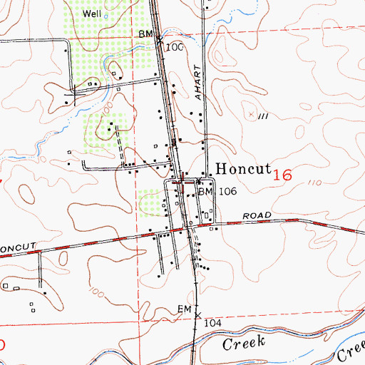 Topographic Map of Honcut School, CA