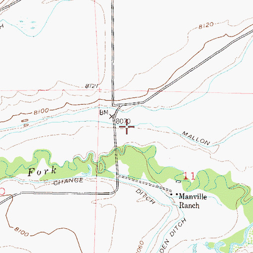 Topographic Map of Mallon Ditch, CO