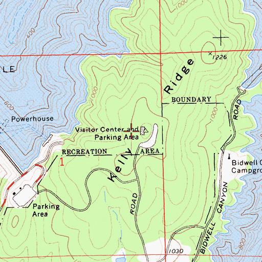 Topographic Map of Lave Oroville Visitors Center, CA