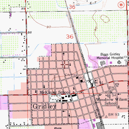 Topographic Map of Lighthouse Tabernacle, CA