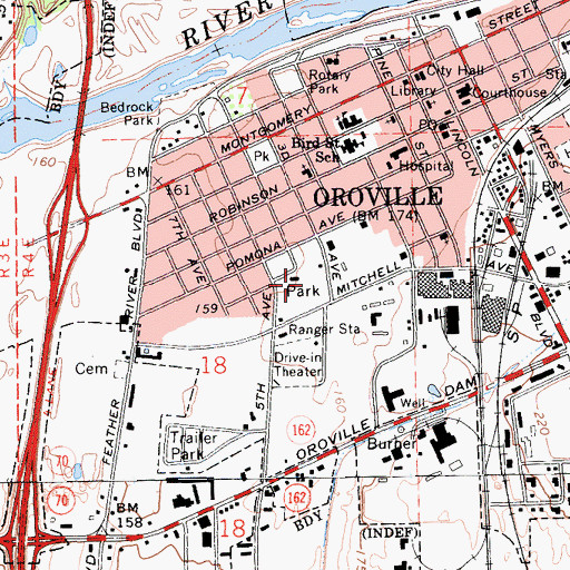 Topographic Map of Mitchell Field, CA