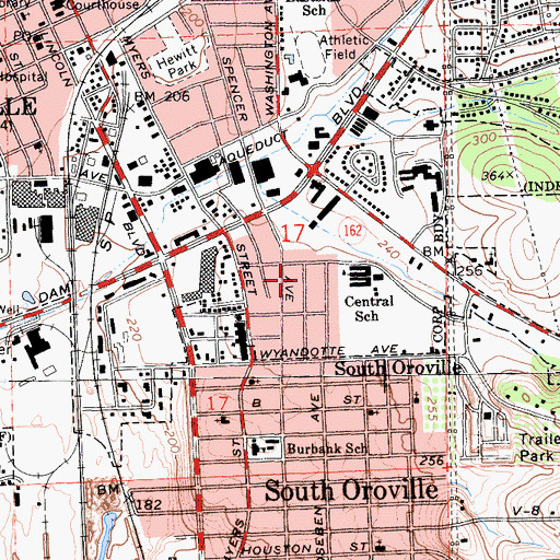 Topographic Map of Oro Vista Baptist Church, CA