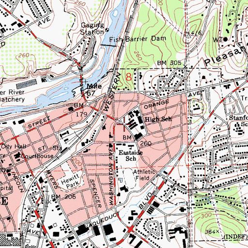 Topographic Map of Oroville High School, CA