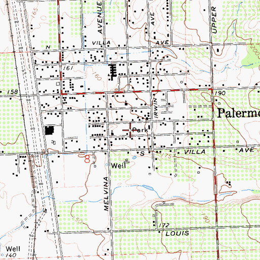 Topographic Map of Palermo Park, CA