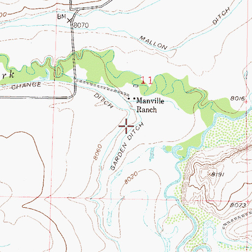 Topographic Map of Garden Ditch, CO