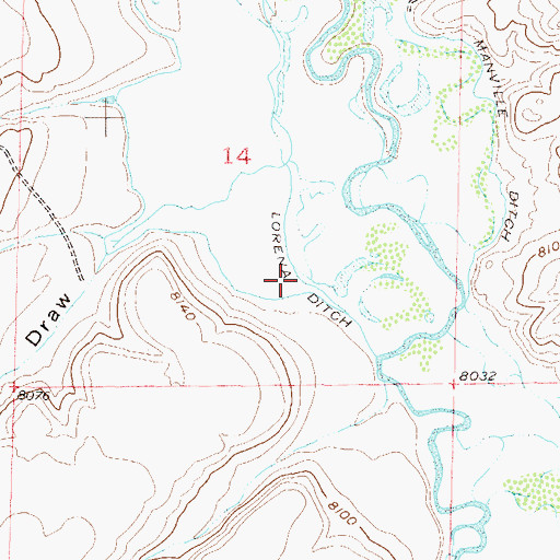 Topographic Map of Lorena Ditch, CO