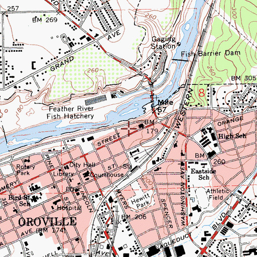 Topographic Map of Veterans Memorial Building, CA