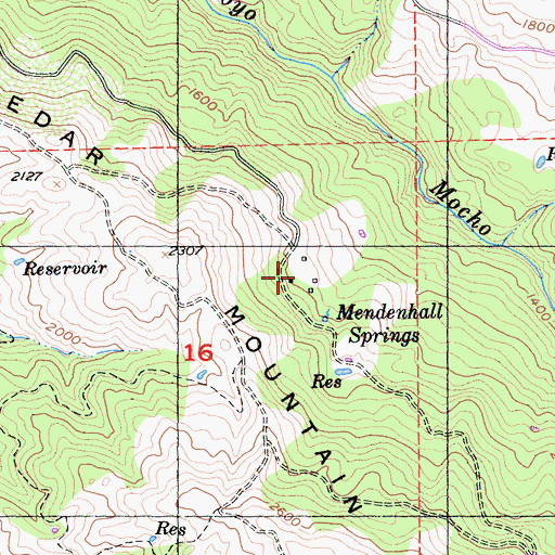 Topographic Map of Mendenhall Ranch, CA