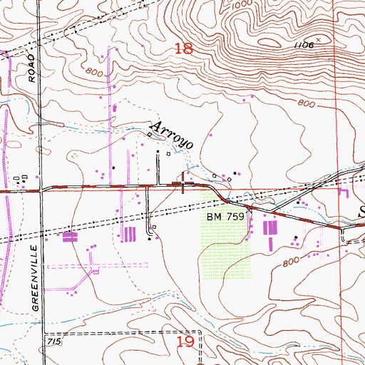 Topographic Map of Townsend School (historical), CA