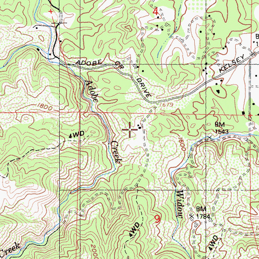 Topographic Map of Fifield Ranch, CA