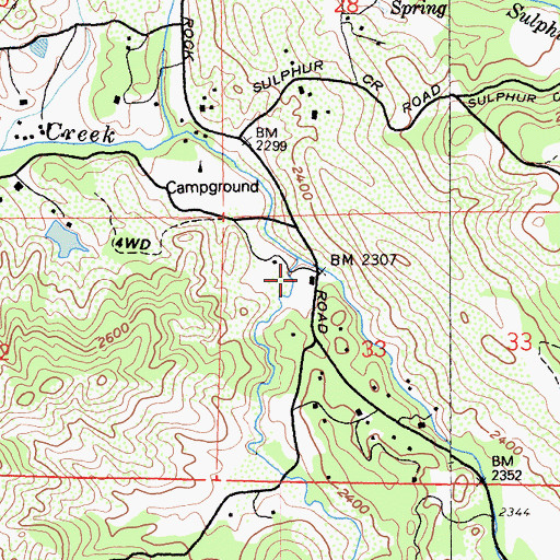 Topographic Map of Glenbrook Resort, CA
