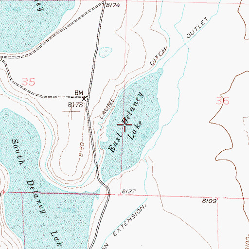 Topographic Map of East Delaney Lake, CO