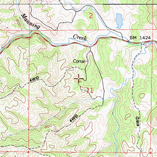Topographic Map of McGoldrick Ranch (historical), CA
